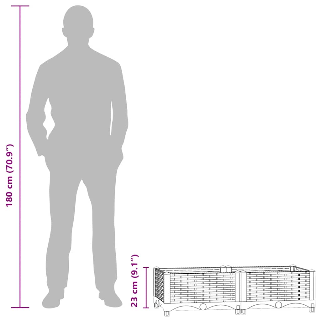 Plantenbak verhoogd 80x40x23 cm polypropyleen is nu te koop bij PeponiXL, paradijselijk wonen!