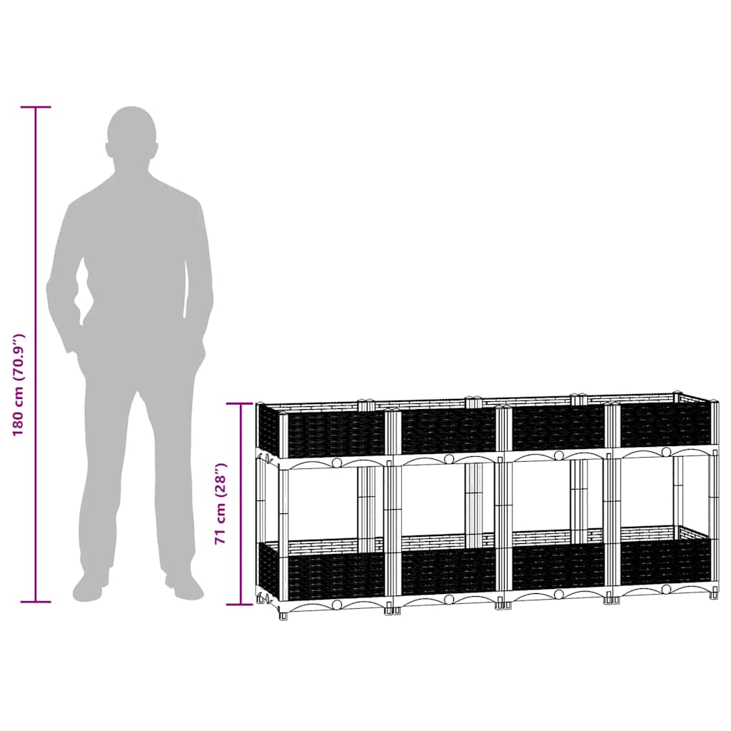 Plantenbak verhoogd 160x40x71 cm polypropyleen is nu te koop bij PeponiXL, paradijselijk wonen!