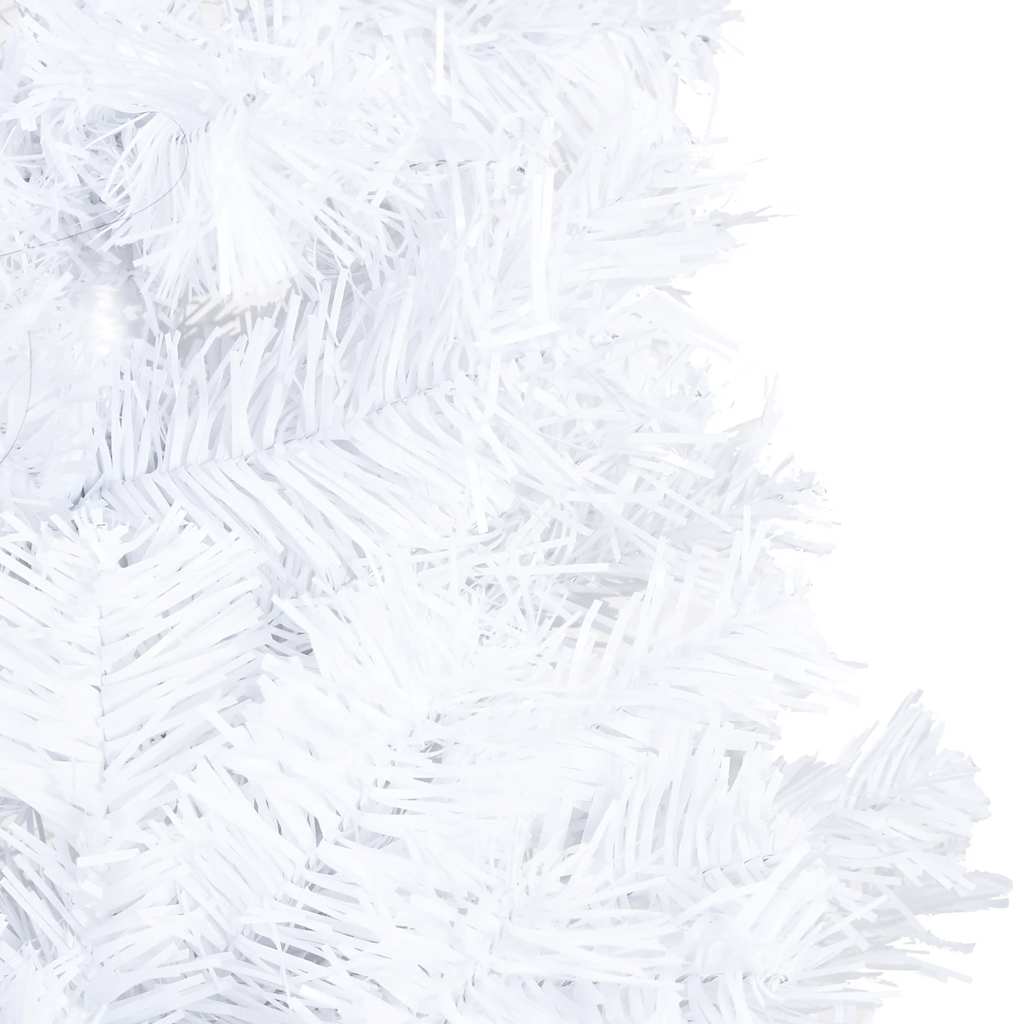 Kunstkerstboom met verlichting en kerstballen 120 cm PVC wit is nu te koop bij PeponiXL, paradijselijk wonen!