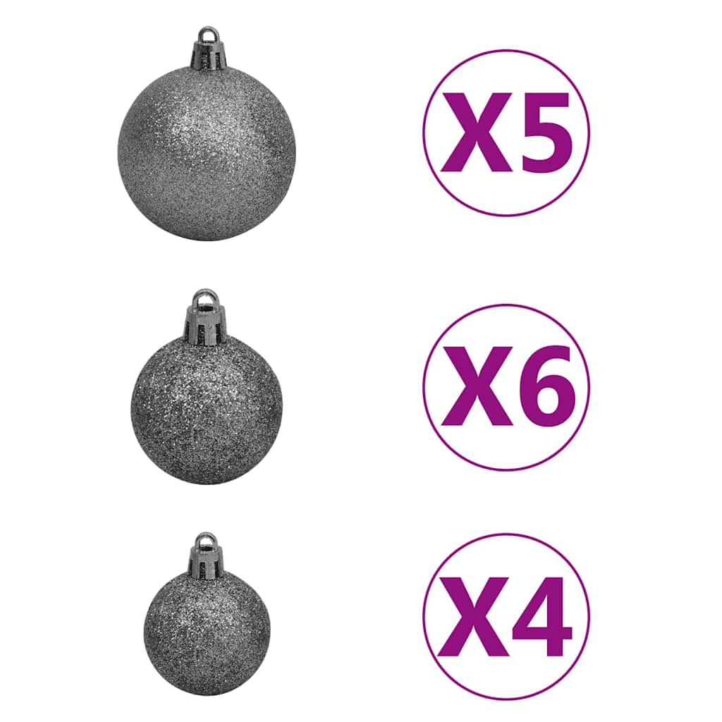 Kunstkerstboom met verlichting en kerstballen half 150 cm wit is nu te koop bij PeponiXL, paradijselijk wonen!