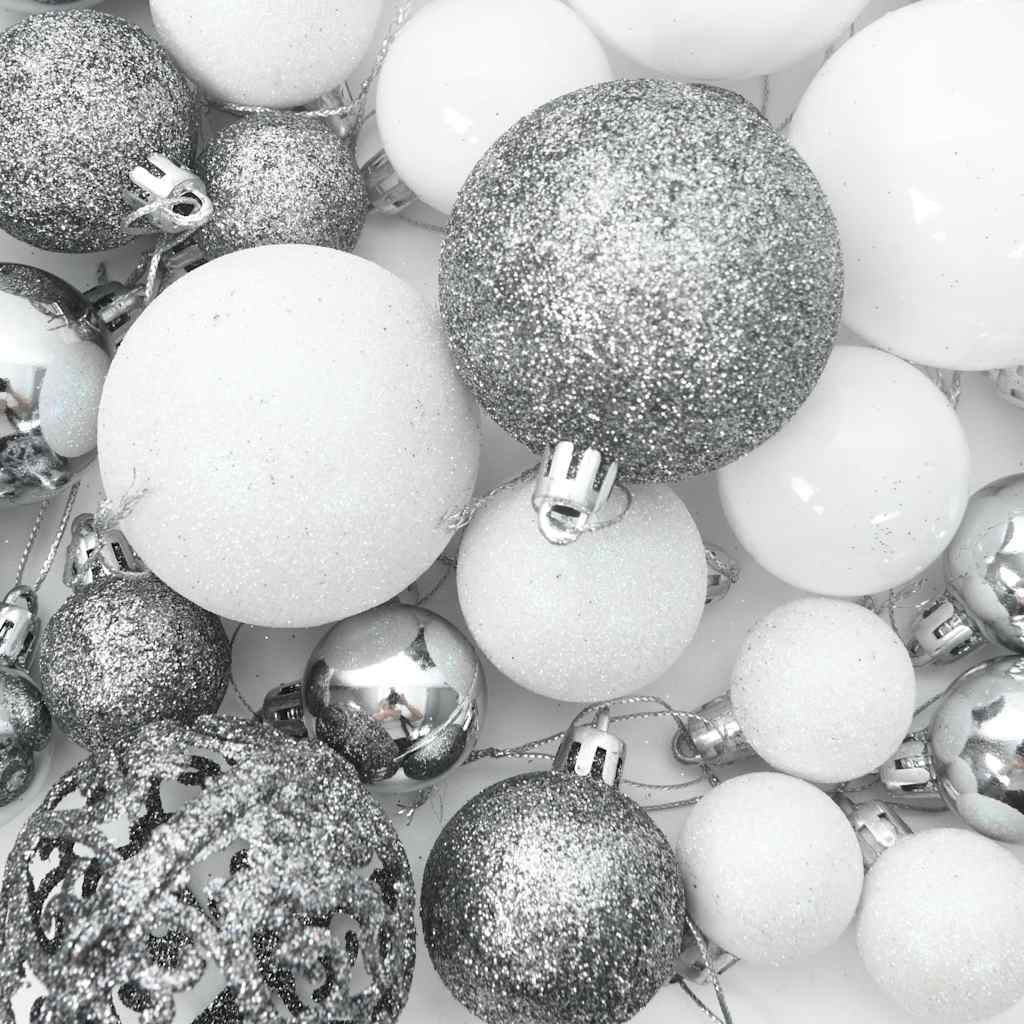 Kunstkerstboom met verlichting en kerstballen half 210 cm wit is nu te koop bij PeponiXL, paradijselijk wonen!