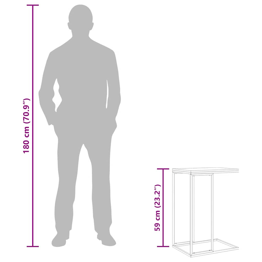 Bijzettafel 40x30x59 cm bewerkt hout zwart is nu te koop bij PeponiXL, paradijselijk wonen!