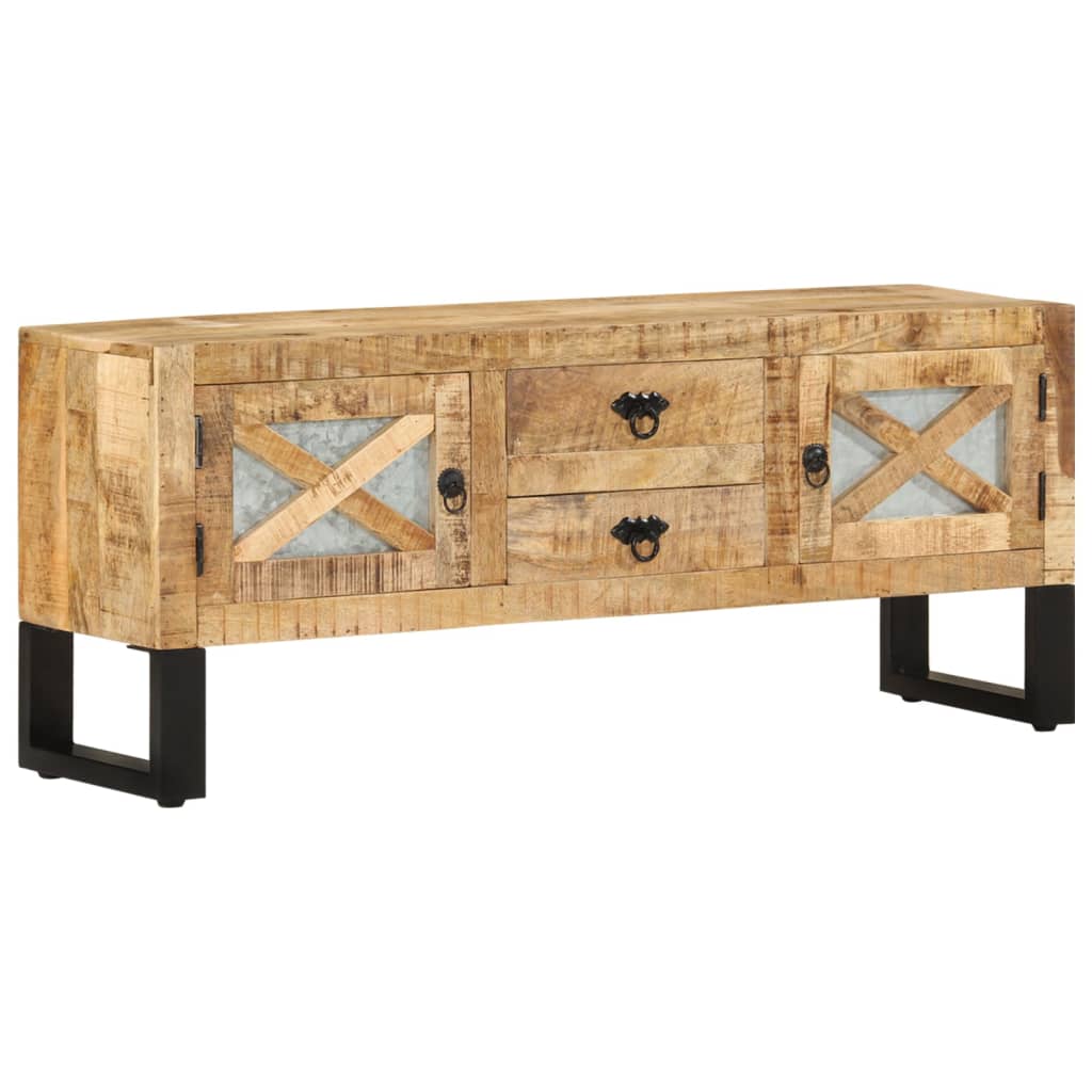 Tv-meubel 110x30x45 cm ruw mangohout is nu te koop bij PeponiXL, paradijselijk wonen!