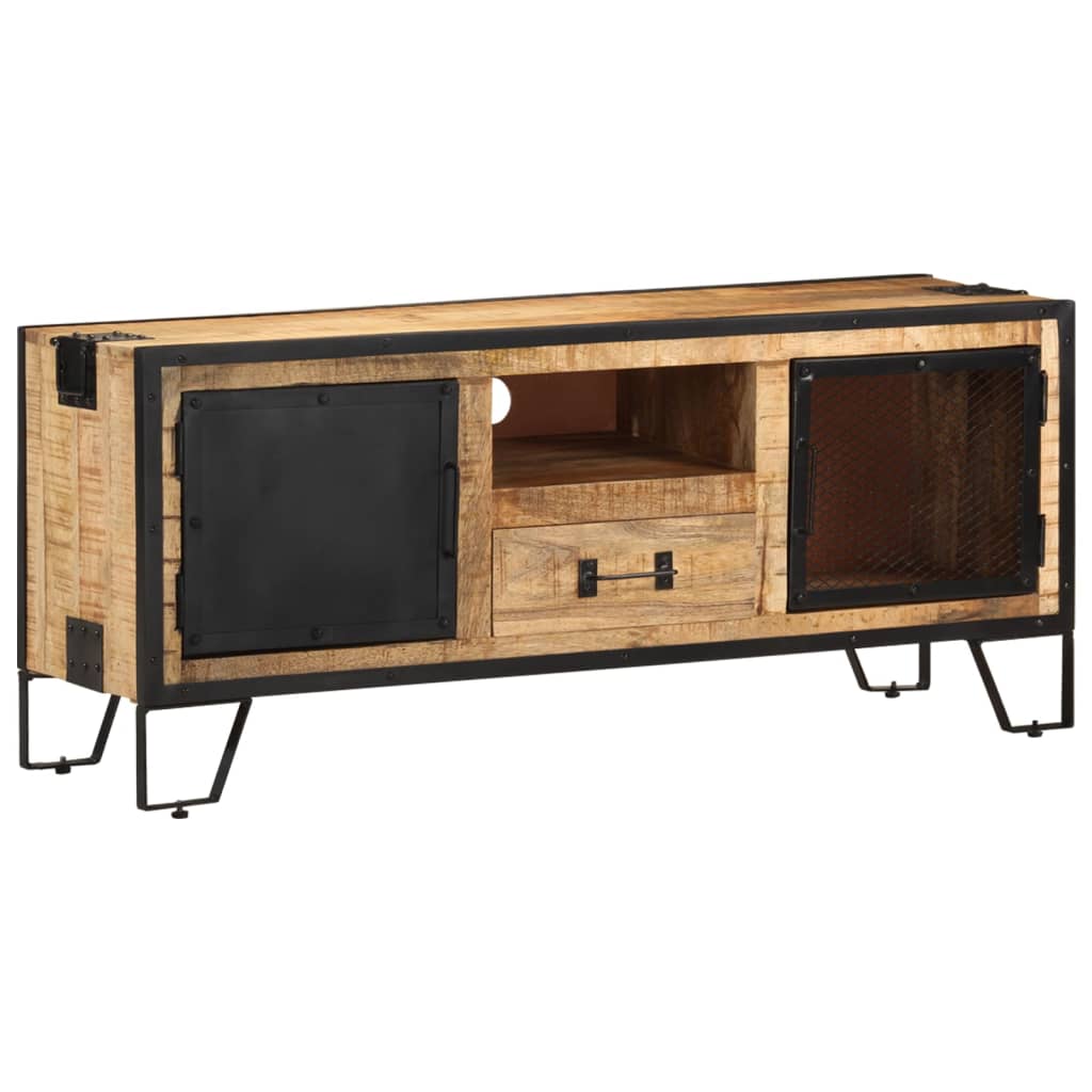 Tv-meubel 110x31x46 cm ruw mangohout is nu te koop bij PeponiXL, paradijselijk wonen!
