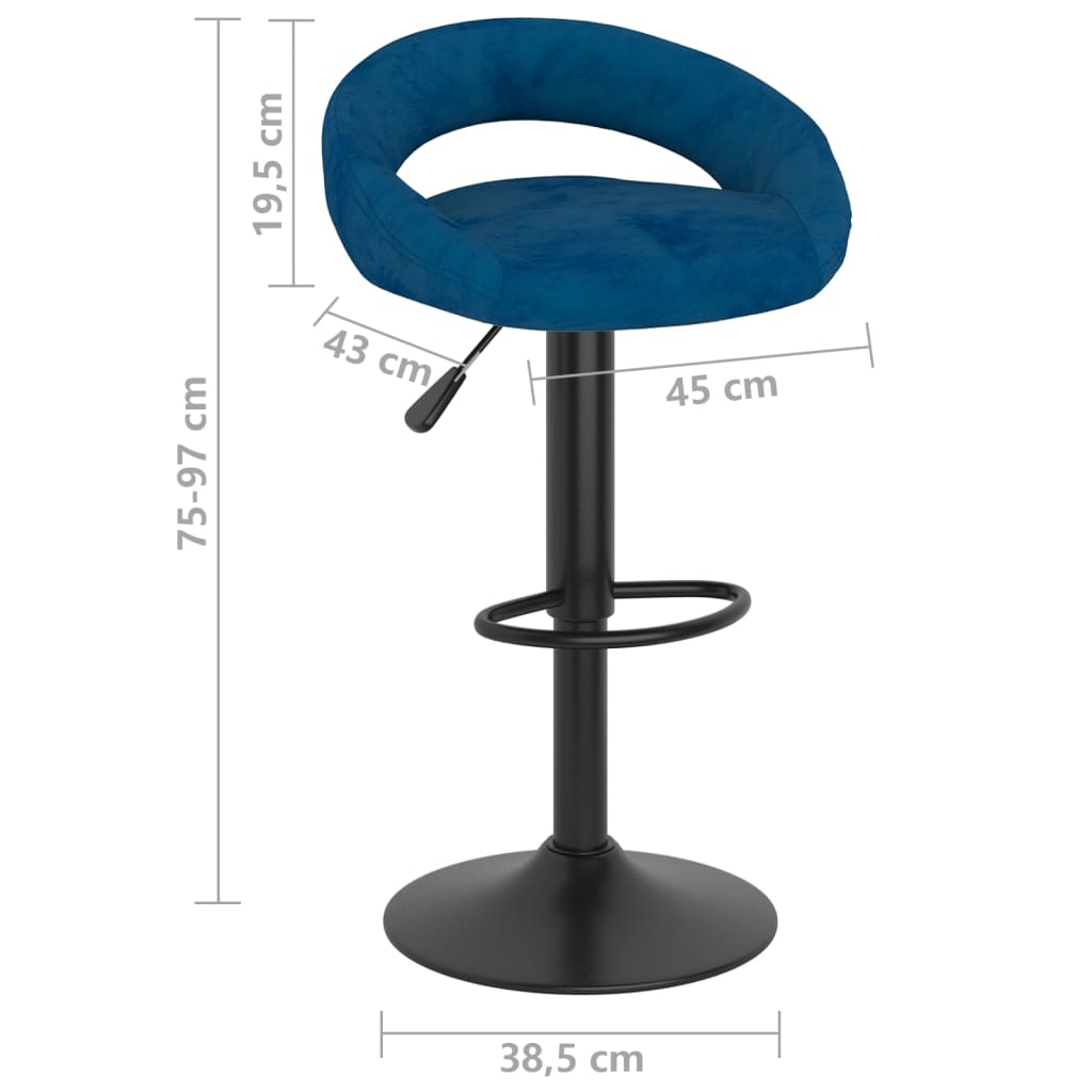 Barkrukken 2 st fluweel blauw is nu te koop bij PeponiXL, paradijselijk wonen!