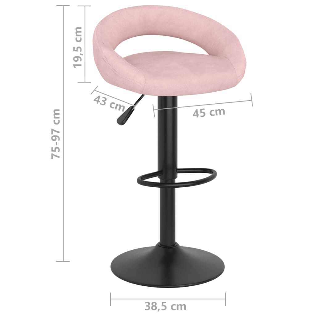 Barkrukken 2 st fluweel roze is nu te koop bij PeponiXL, paradijselijk wonen!