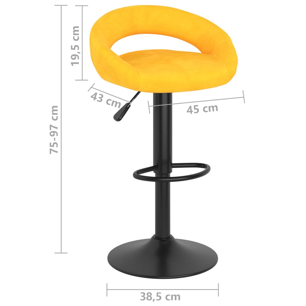 Barkrukken 2 st fluweel mosterdgeel is nu te koop bij PeponiXL, paradijselijk wonen!