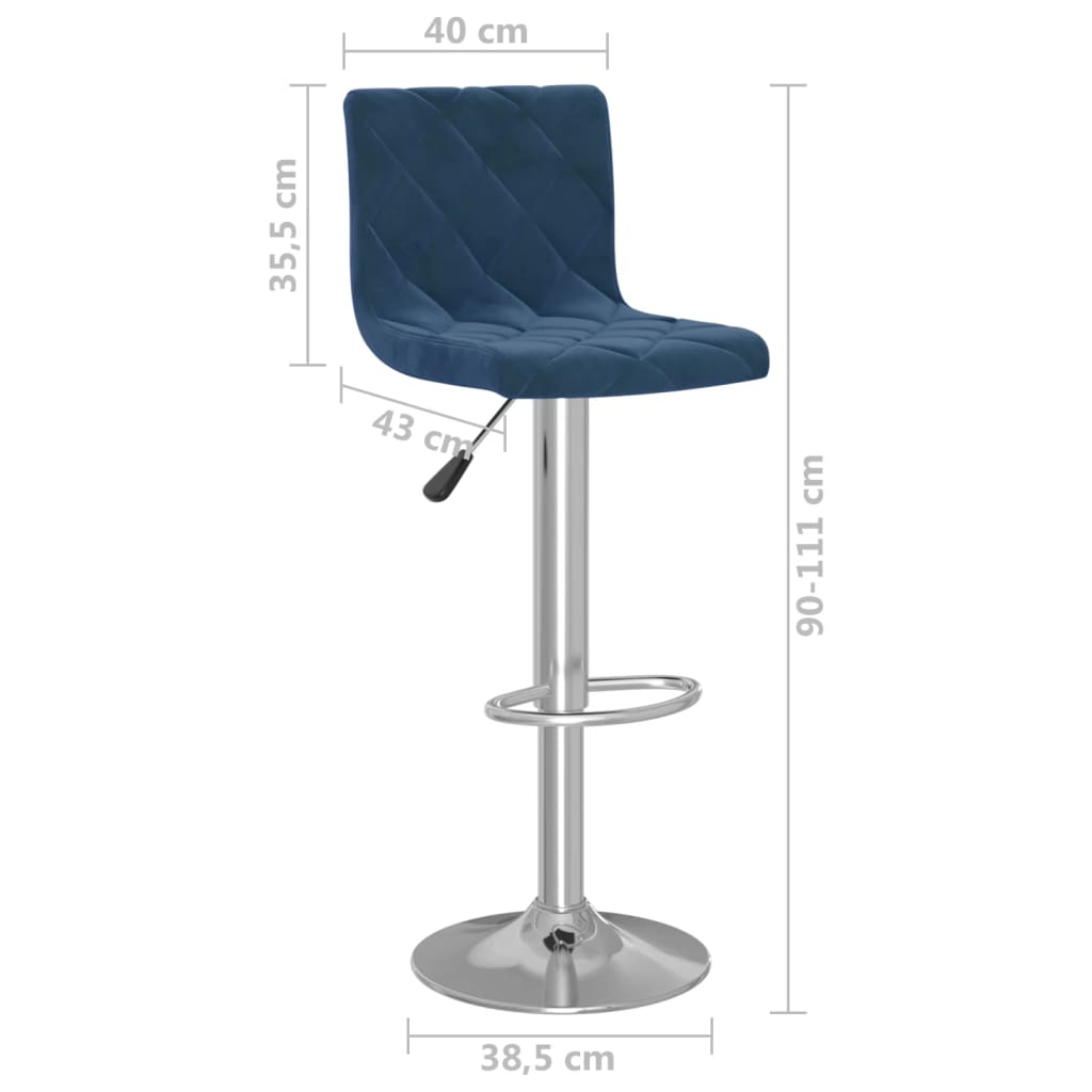 Barkrukken 2 st fluweel blauw is nu te koop bij PeponiXL, paradijselijk wonen!