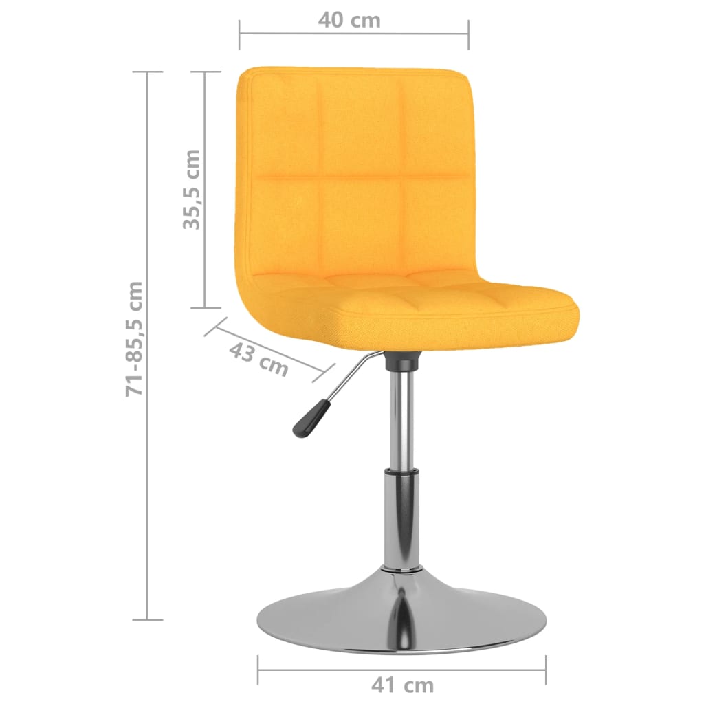 Eetkamerstoelen draaibaar 2 st stof geel is nu te koop bij PeponiXL, paradijselijk wonen!