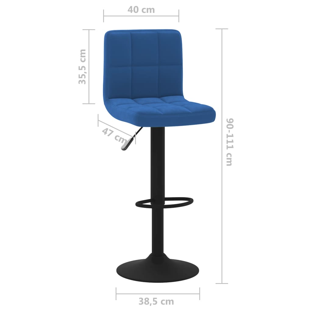 Barkrukken 2 st fluweel blauw is nu te koop bij PeponiXL, paradijselijk wonen!