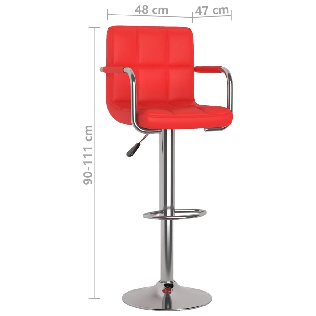 Barstoelen 2 st kunstleer rood is nu te koop bij PeponiXL, paradijselijk wonen!
