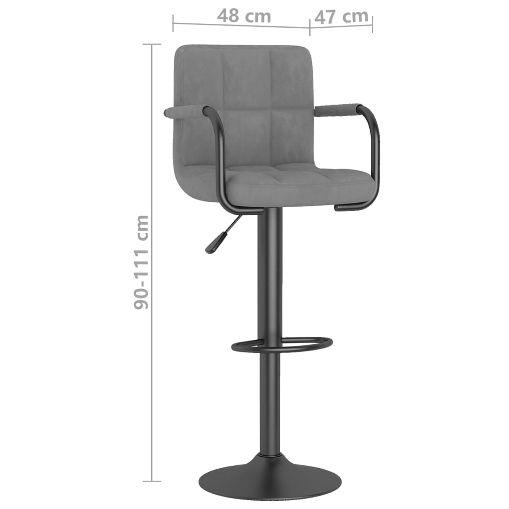 Barkrukken 2 st fluweel lichtgrijs is nu te koop bij PeponiXL, paradijselijk wonen!