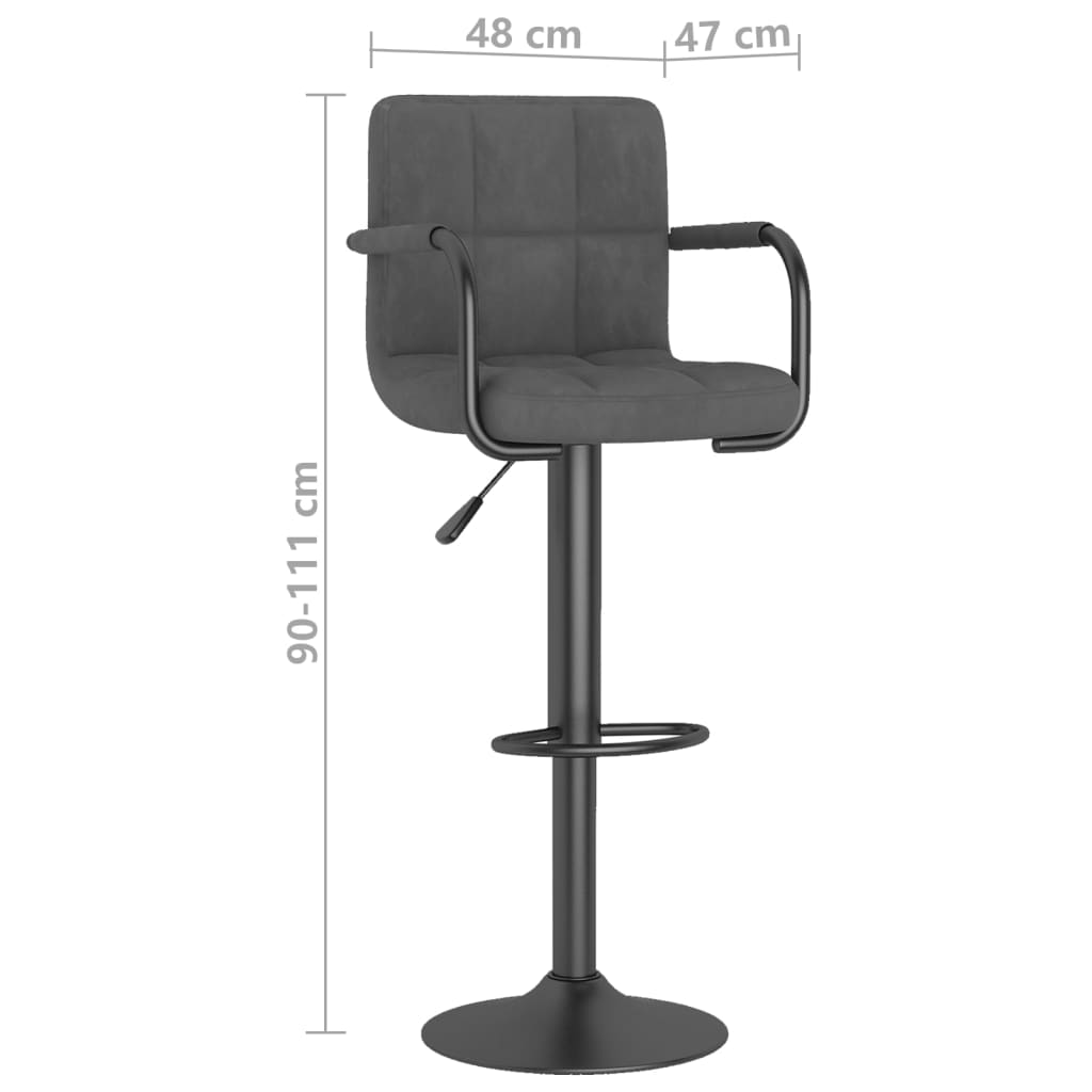 Barkrukken 2 st fluweel donkergrijs is nu te koop bij PeponiXL, paradijselijk wonen!