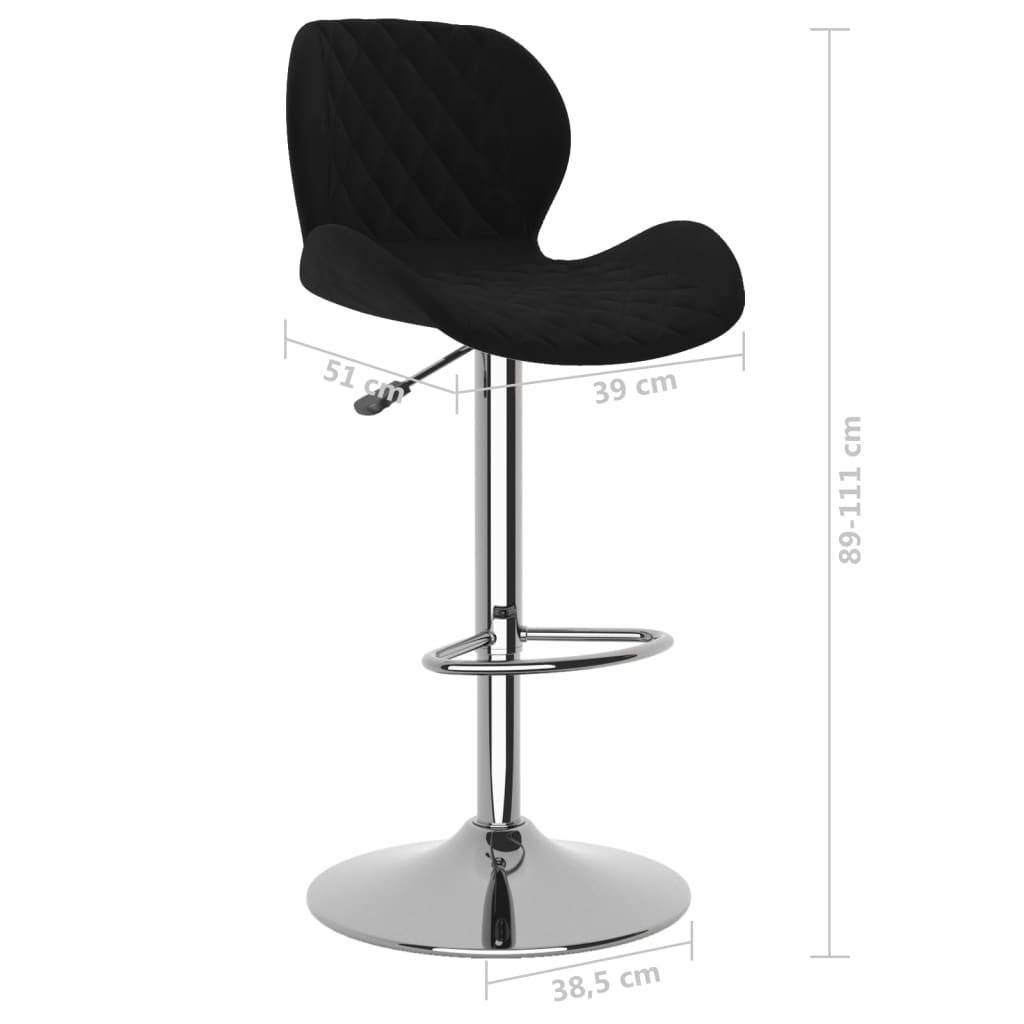 Barkrukken 2 st fluweel zwart is nu te koop bij PeponiXL, paradijselijk wonen!