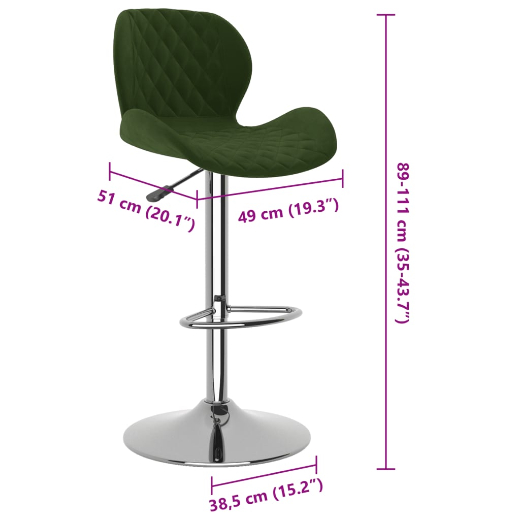 Barkrukken 2 st fluweel donkergroen is nu te koop bij PeponiXL, paradijselijk wonen!
