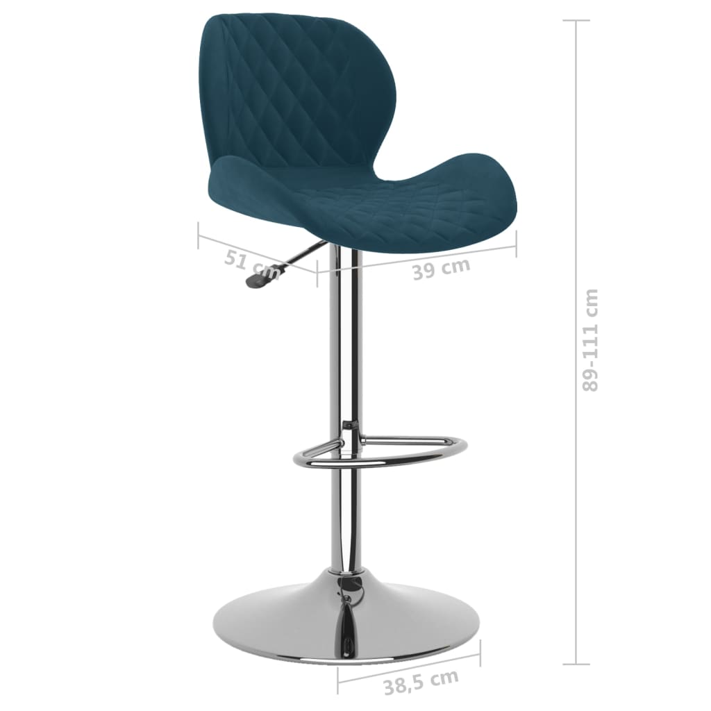 Barkrukken 2 st fluweel blauw is nu te koop bij PeponiXL, paradijselijk wonen!