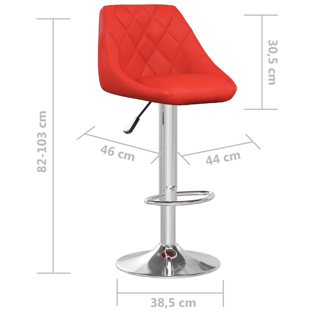 Barstoelen 2 st kunstleer rood is nu te koop bij PeponiXL, paradijselijk wonen!