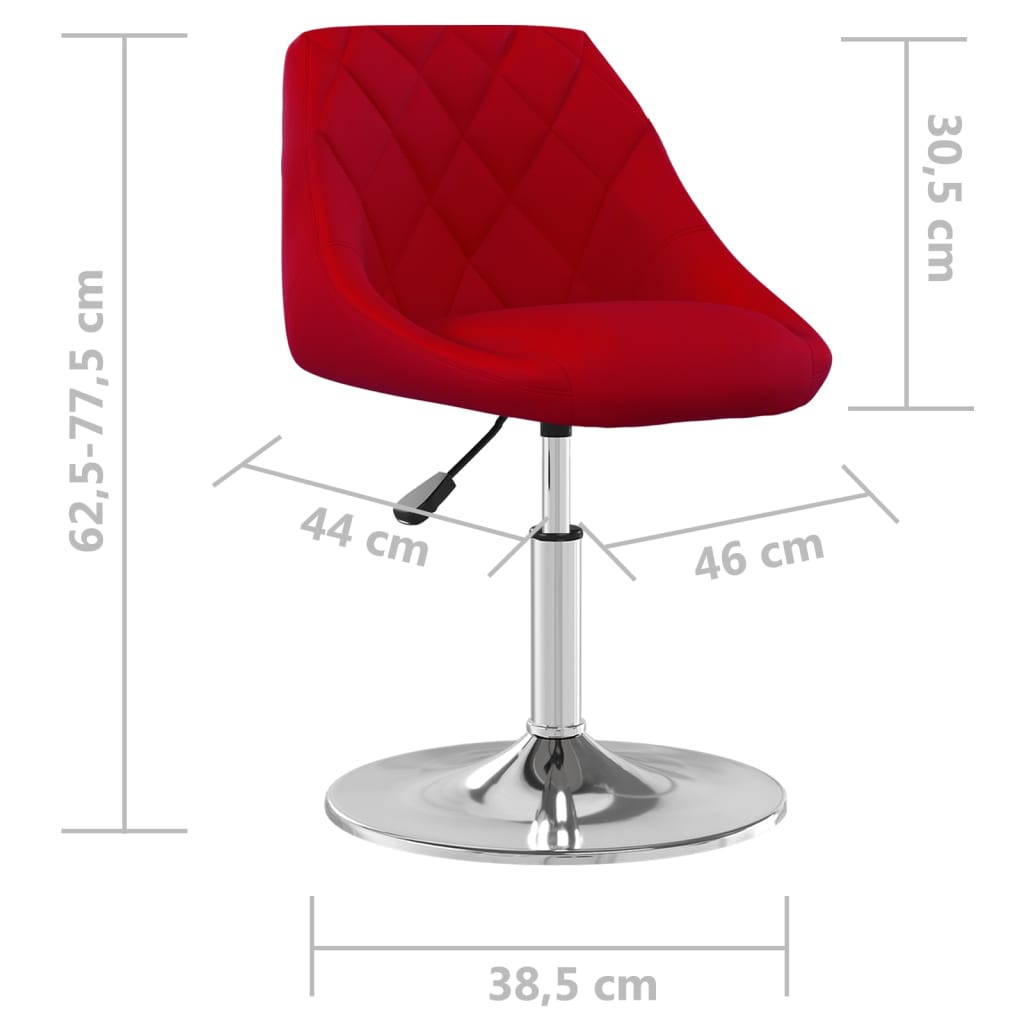 Eetkamerstoelen draaibaar 2 st fluweel wijnrood is nu te koop bij PeponiXL, paradijselijk wonen!