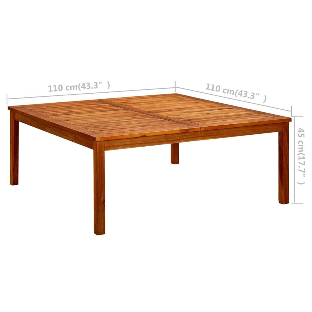 Tuintafel 110x110x45 cm massief acaciahout is nu te koop bij PeponiXL, paradijselijk wonen!
