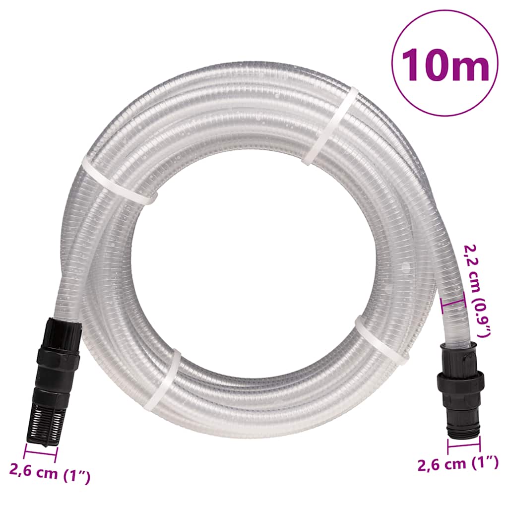 Zuigslang met PVC koppelingen 1,1'' 10 m PVC transparant is nu te koop bij PeponiXL, paradijselijk wonen!
