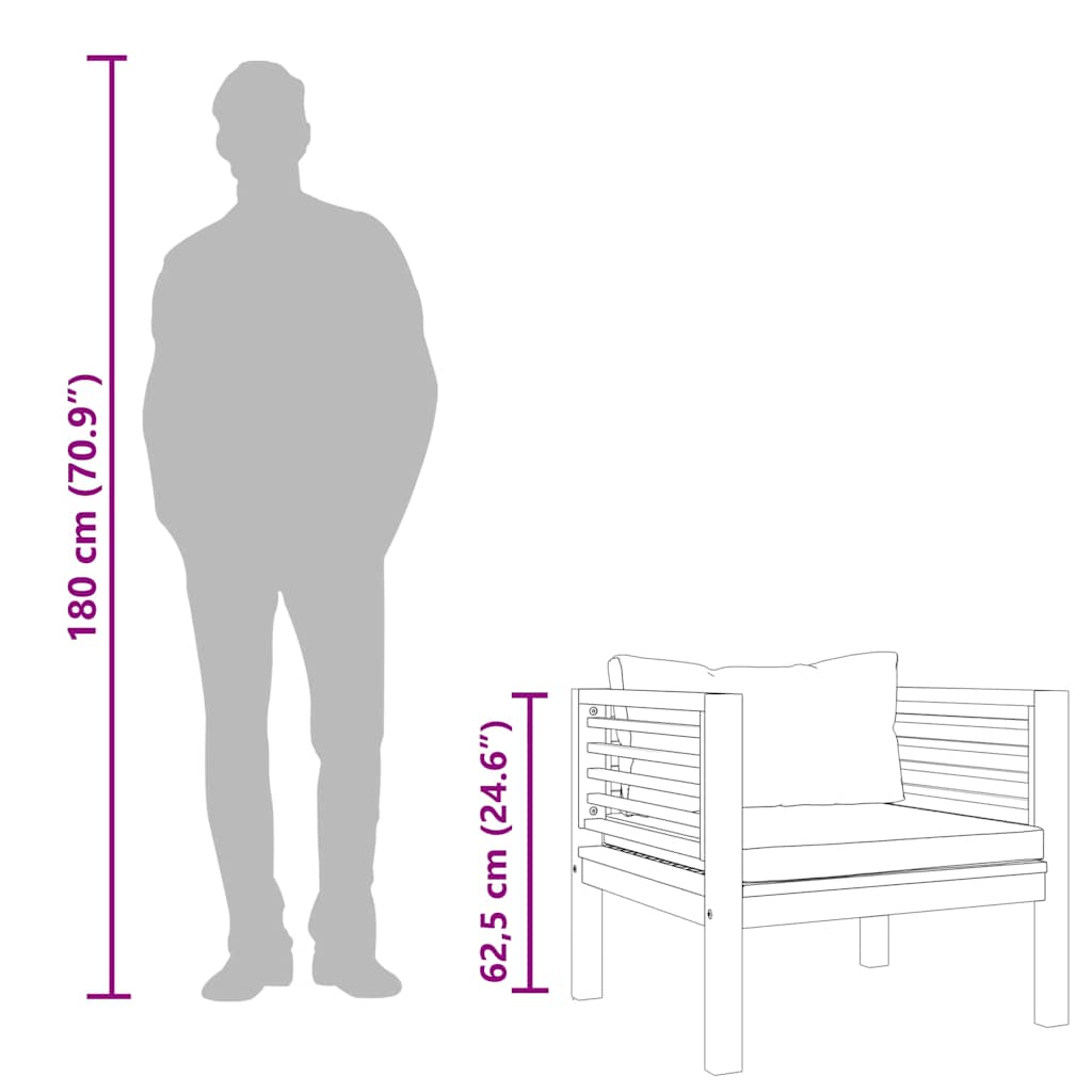 Tuinstoel met crèmewitte kussens massief acaciahout is nu te koop bij PeponiXL, paradijselijk wonen!
