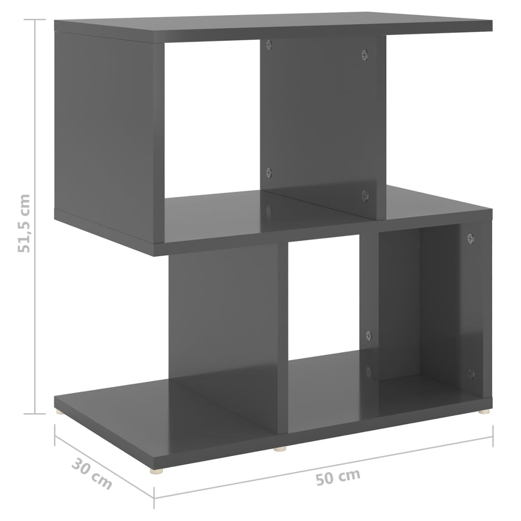 Nachtkastjes 2 st 50x30x51,5 cm bewerkt hout hoogglans grijs is nu te koop bij PeponiXL, paradijselijk wonen!