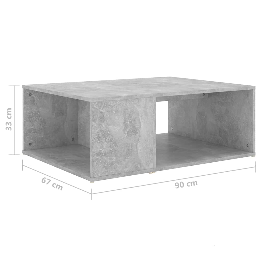 Salontafel 90x67x33 cm bewerkt hout betongrijs is nu te koop bij PeponiXL, paradijselijk wonen!
