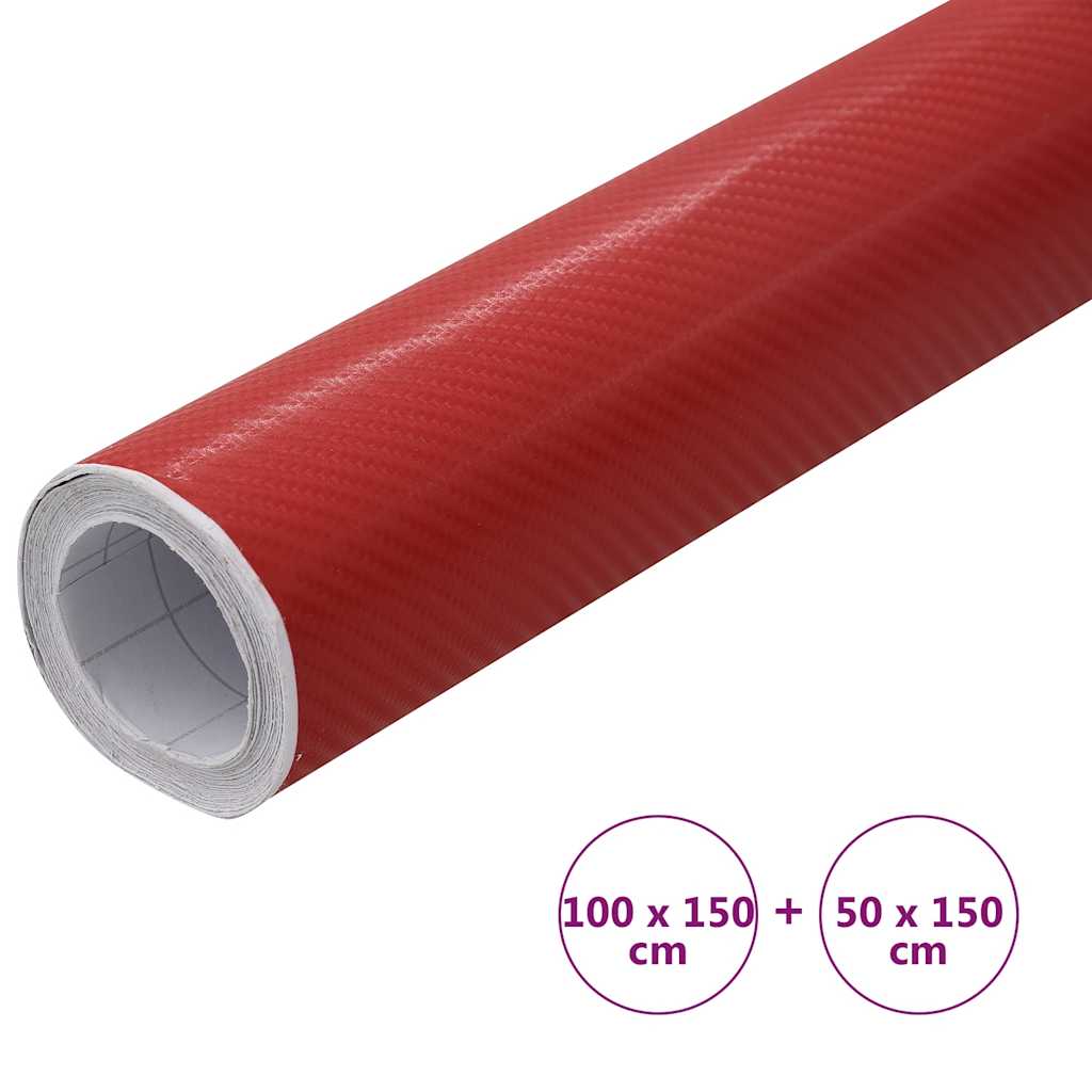2 st Autofolie 4D 100x150 cm + 50x150 cm rood is nu te koop bij PeponiXL, paradijselijk wonen!