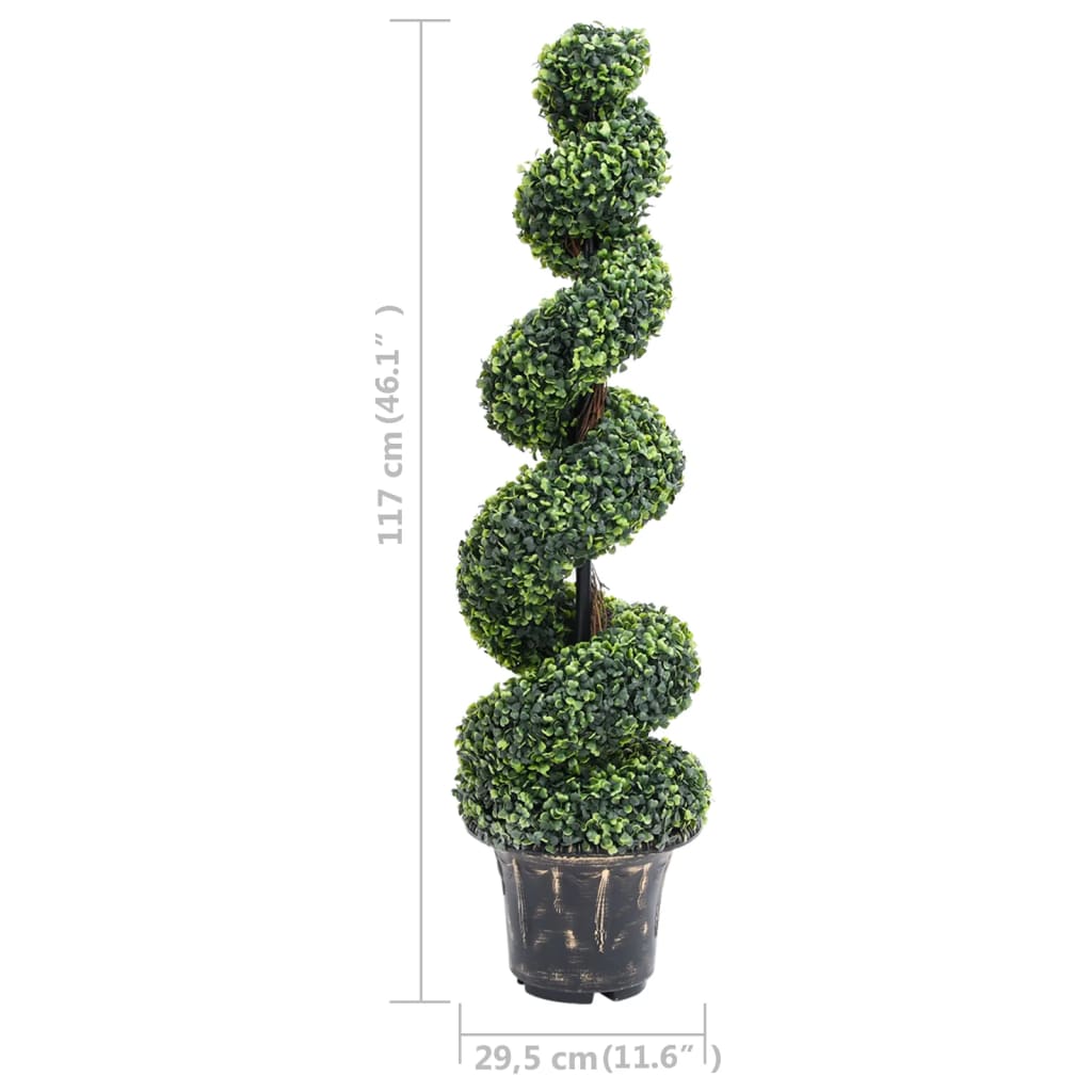 Kunstplant met pot buxus spiraal 117 cm groen is nu te koop bij PeponiXL, paradijselijk wonen!