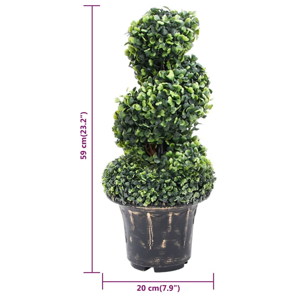 Kunstplant met pot buxus spiraal 59 cm groen is nu te koop bij PeponiXL, paradijselijk wonen!