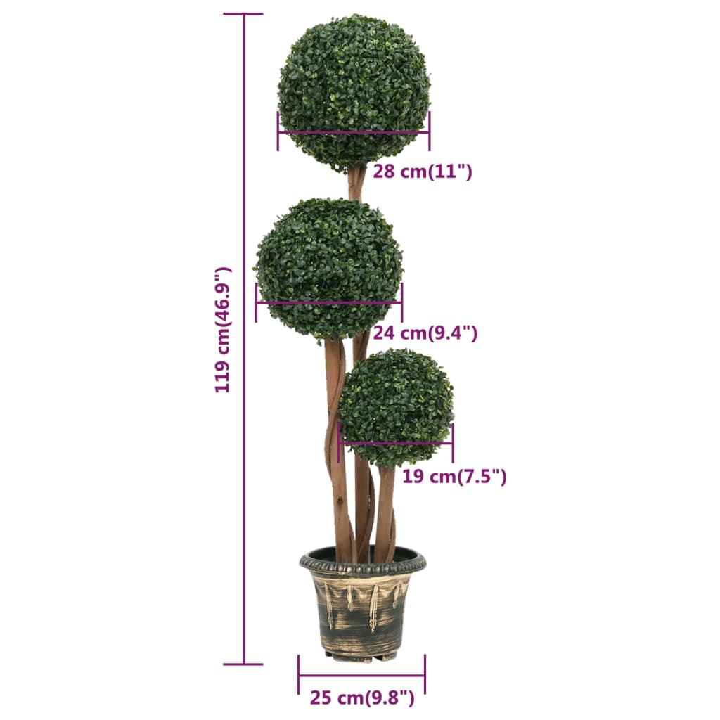 Kunstplant met pot buxus bolvorming 119 cm groen is nu te koop bij PeponiXL, paradijselijk wonen!