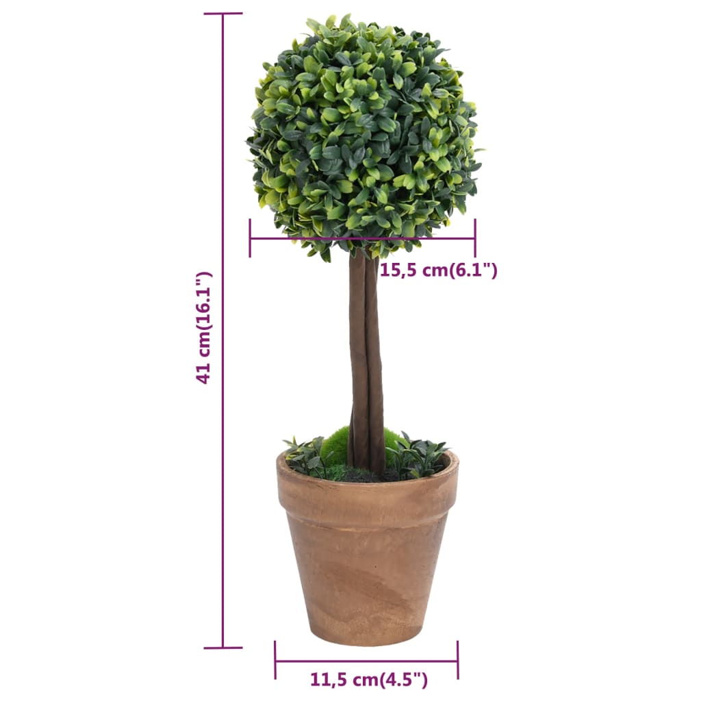 Kunstplanten met pot 2 st buxus bolvorming 41 cm groen is nu te koop bij PeponiXL, paradijselijk wonen!