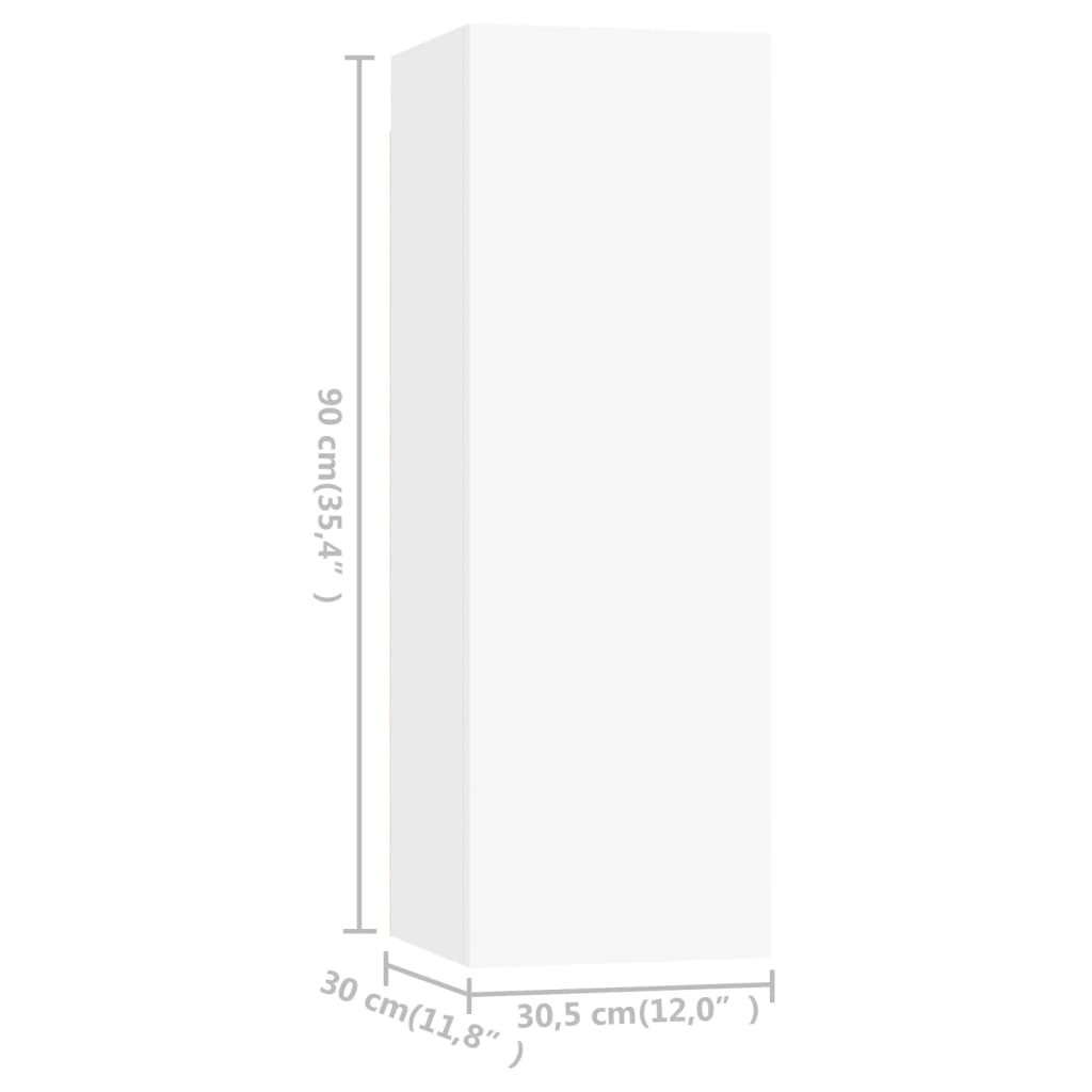 Tv-meubelen 4 st 30,5x30x90 cm bewerkt hout wit is nu te koop bij PeponiXL, paradijselijk wonen!