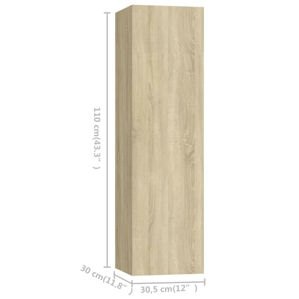 4-delige Tv-meubelset bewerkt hout sonoma eikenkleurig is nu te koop bij PeponiXL, paradijselijk wonen!