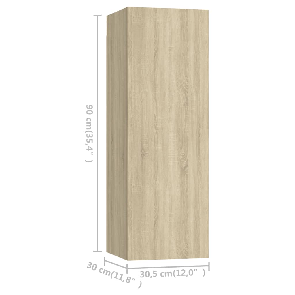 Tv-meubelen 4 st 30,5x30x90 cm bewerkt hout sonoma eikenkleurig is nu te koop bij PeponiXL, paradijselijk wonen!