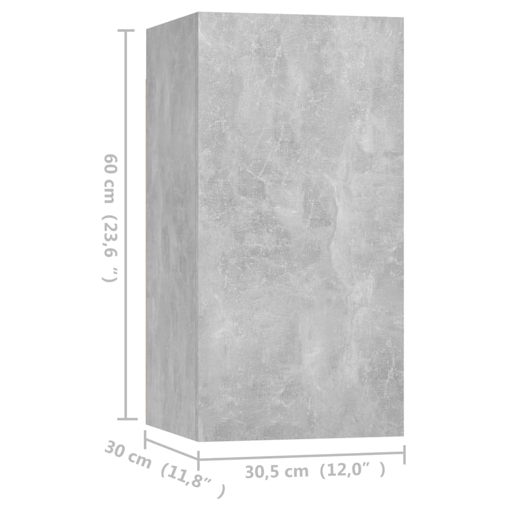 Tv-meubelen 4 st 30,5x30x60 cm bewerkt hout betongrijs is nu te koop bij PeponiXL, paradijselijk wonen!
