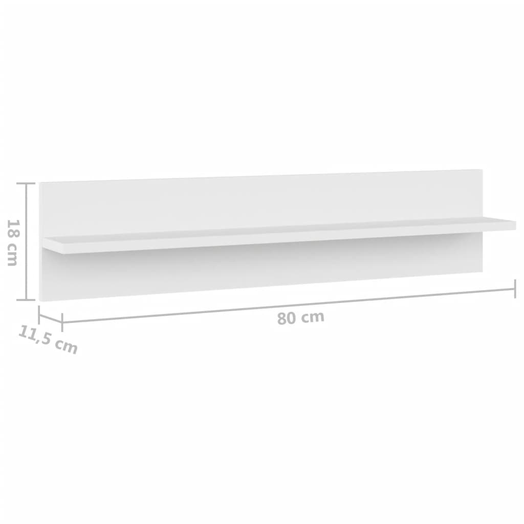 Wandschappen 2 st 80x11,5x18 cm bewerkt hout wit is nu te koop bij PeponiXL, paradijselijk wonen!