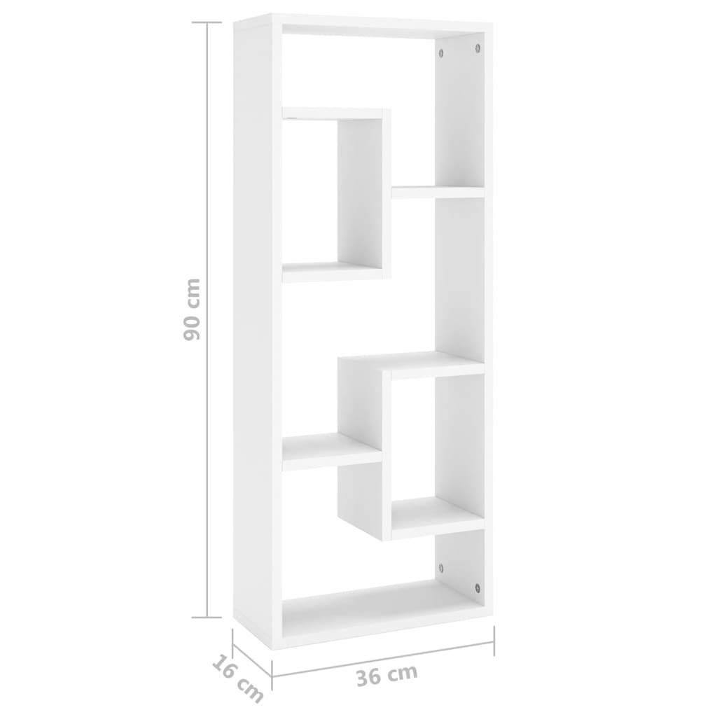 Wandschap 36x16x90 cm bewerkt hout wit is nu te koop bij PeponiXL, paradijselijk wonen!