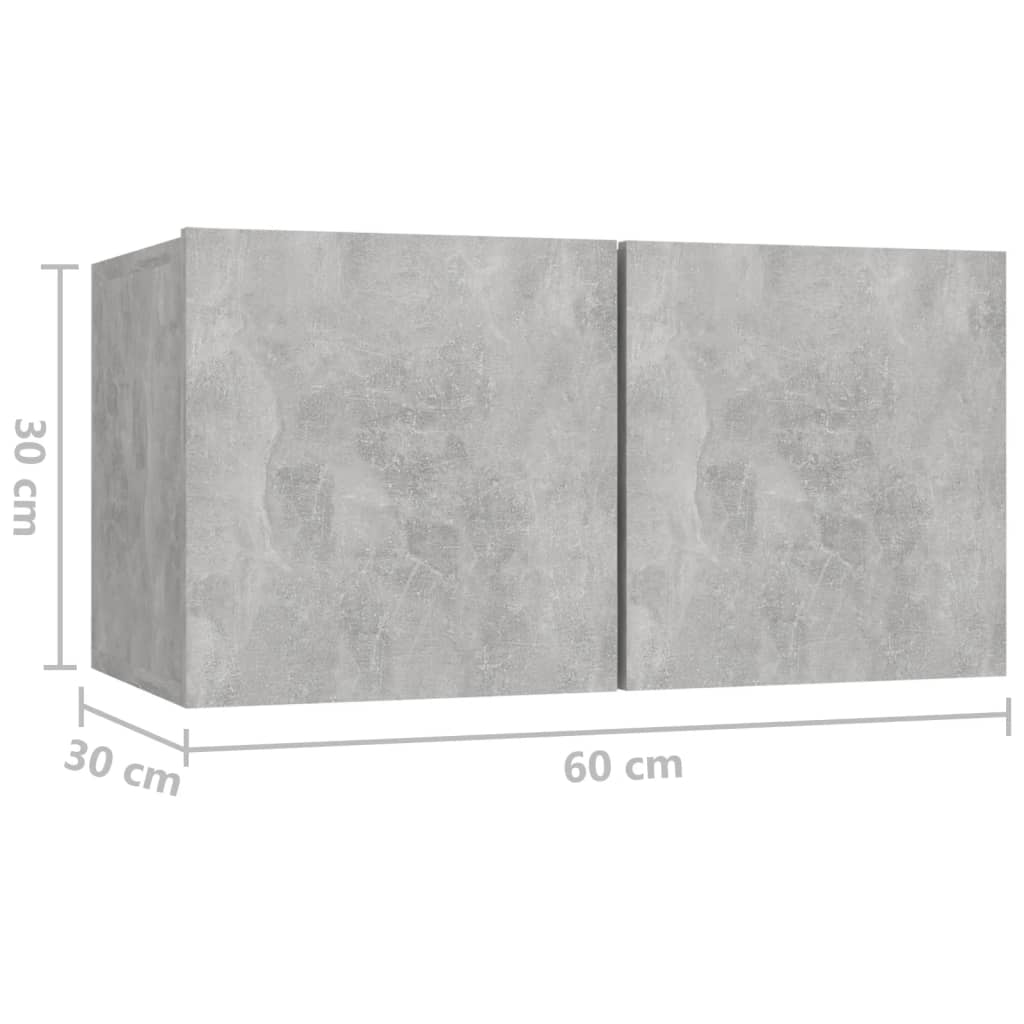 Tv-hangmeubelen 2 st 60x30x30 cm betongrijs is nu te koop bij PeponiXL, paradijselijk wonen!