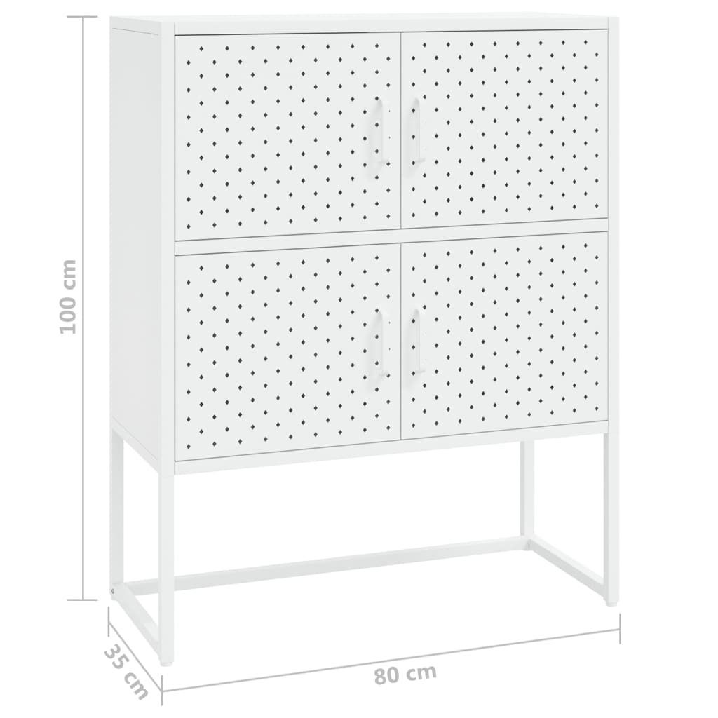 Hoge kast 80x35x100 cm staal wit