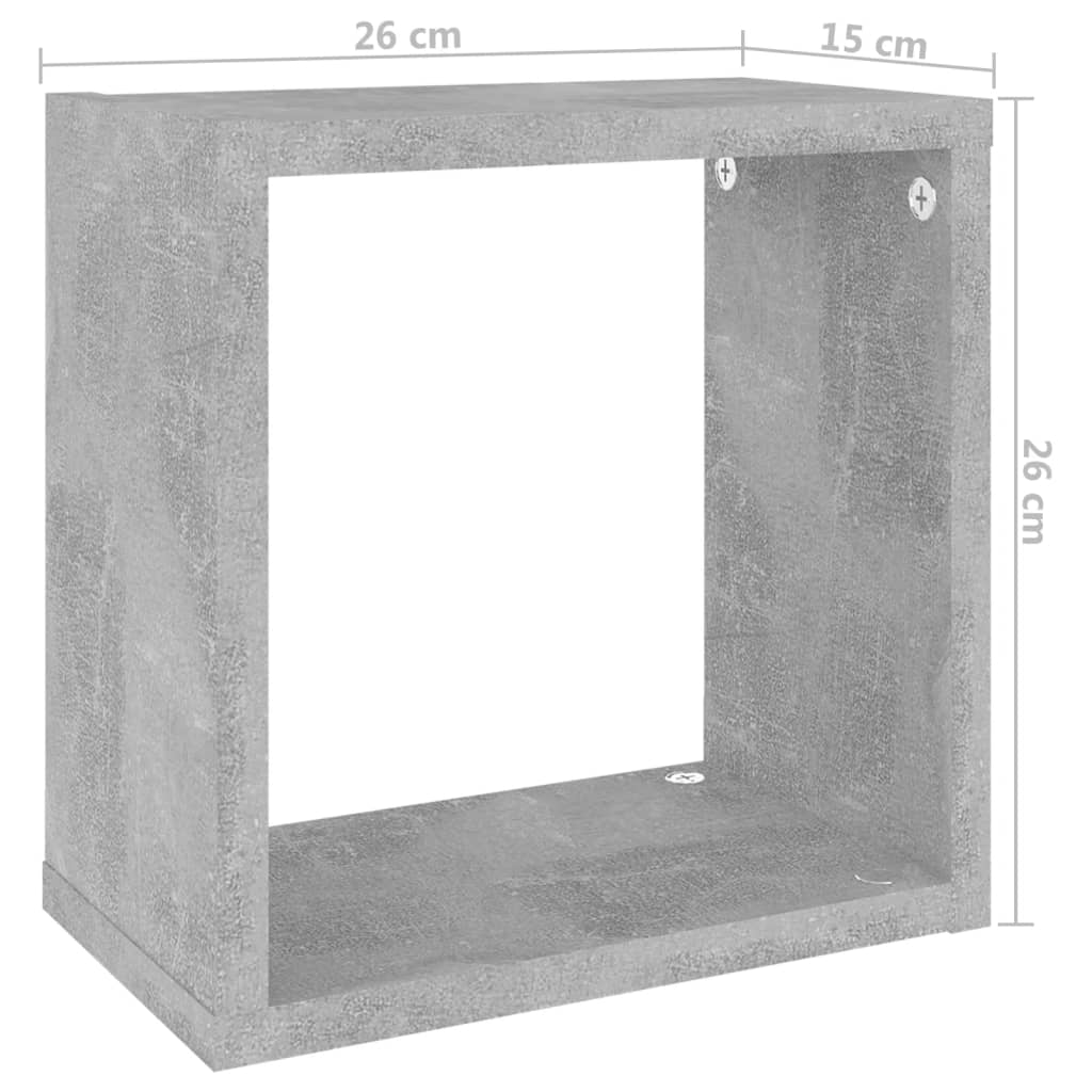 Wandschappen kubus 4 st 26x15x26 cm betongrijs is nu te koop bij PeponiXL, paradijselijk wonen!