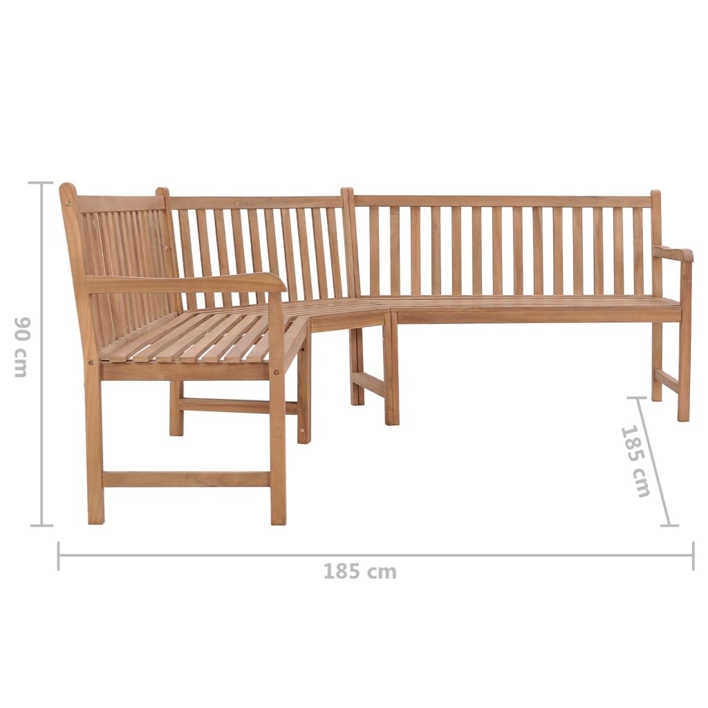 Tuinhoekbank 185x185x90 cm massief teakhout is nu te koop bij PeponiXL, paradijselijk wonen!