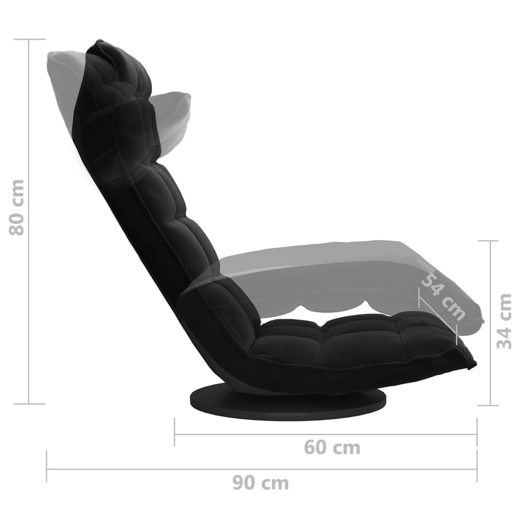 Vloerstoel draaibaar fluweel zwart is nu te koop bij PeponiXL, paradijselijk wonen!