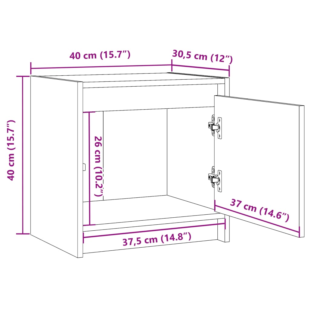 Nachtkastje 40x30,5x40 cm massief grenenhout is nu te koop bij PeponiXL, paradijselijk wonen!