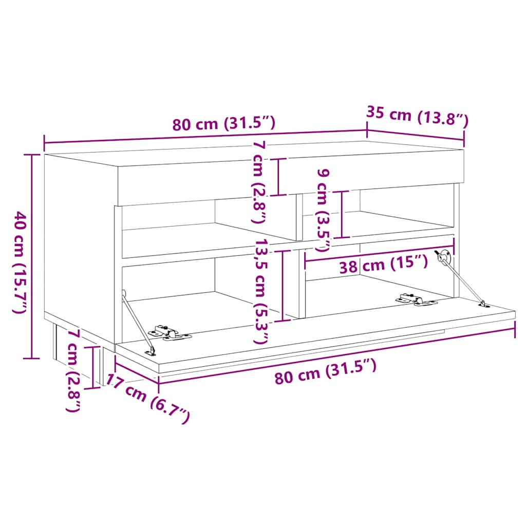 Tv-meubel met LED-verlichting 260x35x40 cm wit is nu te koop bij PeponiXL, paradijselijk wonen!