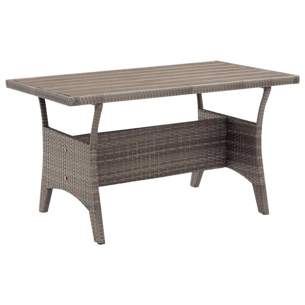Tuintafel 120x70x66 cm poly rattan grijs is nu te koop bij PeponiXL, paradijselijk wonen!