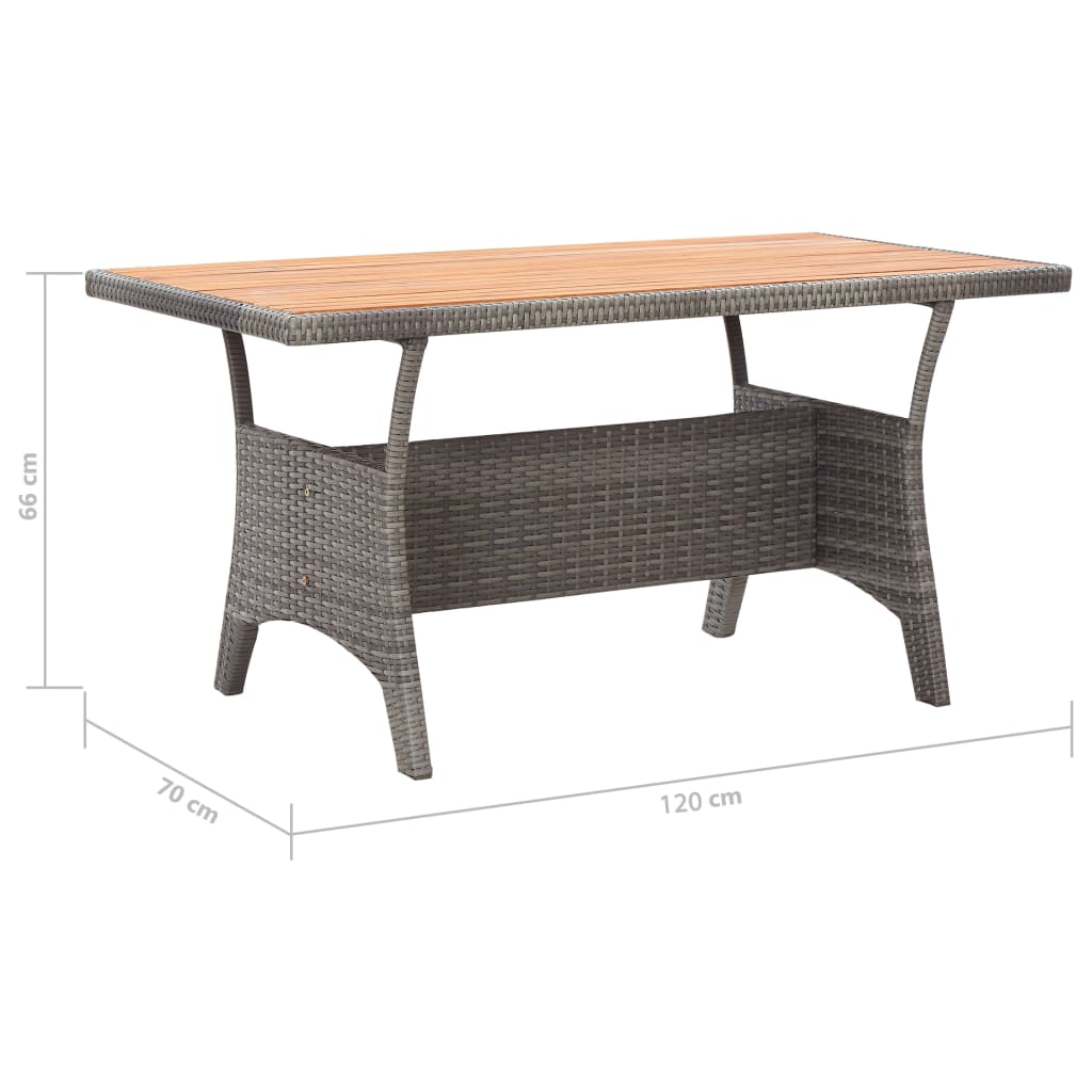 Tuintafel 120x70x66 cm massief acaciahout grijs is nu te koop bij PeponiXL, paradijselijk wonen!
