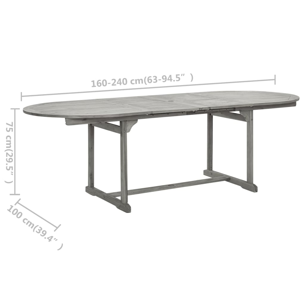 Tuintafel (160-240)x100x75 cm massief acaciahout is nu te koop bij PeponiXL, paradijselijk wonen!