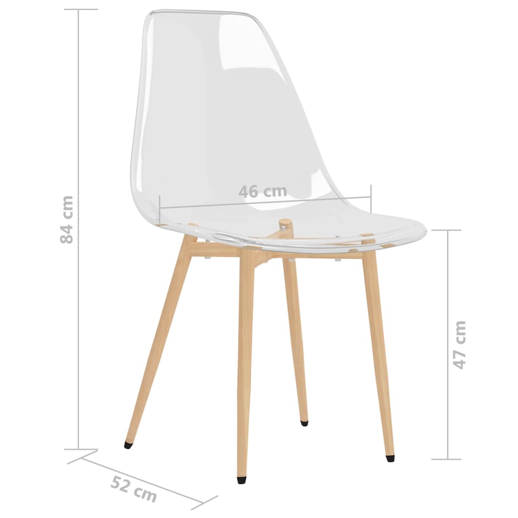 Eetkamerstoelen 4 st PET transparant is nu te koop bij PeponiXL, paradijselijk wonen!