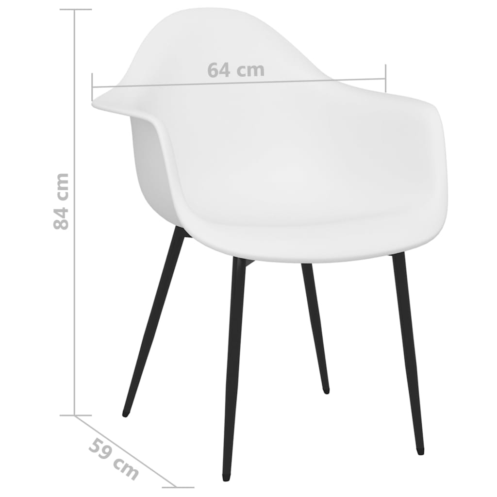 Eetkamerstoelen 4 st PP wit is nu te koop bij PeponiXL, paradijselijk wonen!